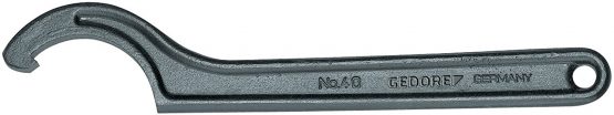 GEDORE Hook Spanner with Lug, for Slotted Nuts, AF 45-50 mm, Tip Dia. 5 mm, Ratchet Spanner, 40 45-50