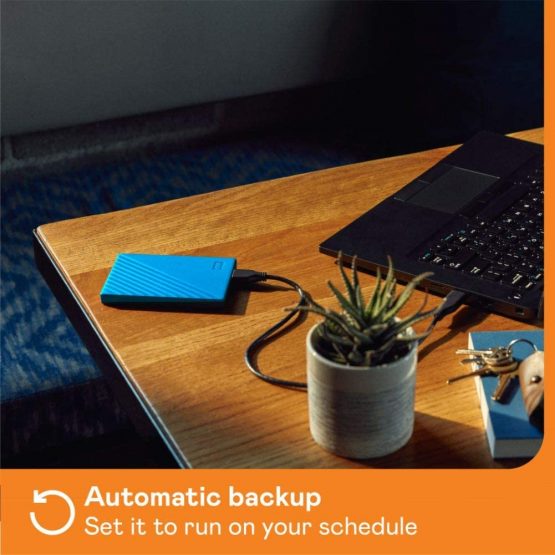 WD 2 TB My Passport Portable Hard Drive with Password Protection and Auto Backup Software - Blue - Works with PC, Xbox and PS4 - Image 3