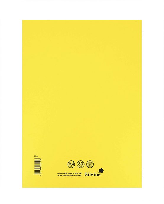 Silvine EX109 Ruled and Margin Exercise Book - Yellow (Pack of 10) - Image 2