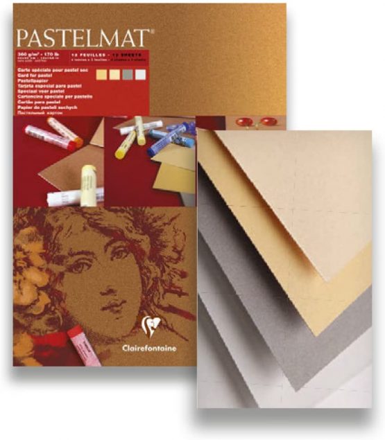 Clairefontaine 96018C PastelMat Pastel Card Pad No1, 360 g, 30 x 40 cm, 12 Sheets - Assorted Colours