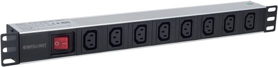 Intellinet 163620 19" 1U Rackmount 8-Output C13 Power Distribution Unit (PDU), With Removable Power Cable and Rear C14 Input - Image 2