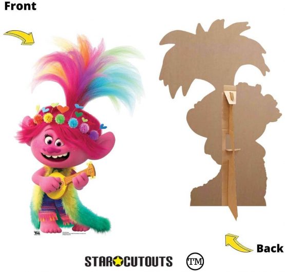 STAR CUTOUTS SC1497 Poppy Ukulele/Guitar Trolls World Tour Lifesize Cardboard Cutout/Decoration Height 95cm Width 63cm, Multicolour - Image 3