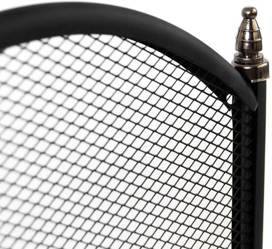 Fire Vida Selby 3 Panel Fire Screen Spark Guard, Black - Image 3