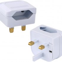 Incutex 1x Travel Adapter UK GB England Travel Adapter Type C 2-Pin on UK 3-Pin travel socket plug adapter, black