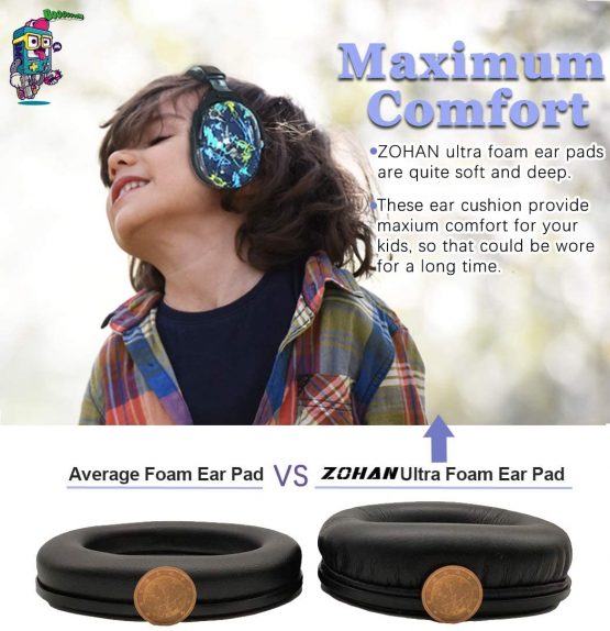 ZOHAN 030 Kids Ear Defenders, [Upgraded] Hearing Protection for Children have Sensory Issues, Noise Reduction Safety Earmuffs for Toddler with Autism, Ideal for Fireworks, Concerts, Cinema - Nebula - Image 2