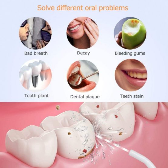 Water Flosser for Teeth,Mornwell Portable Oral Irrigator Water Dental Flosser IPX7 Waterproof 300ML 3 Modes 4 Jet Tips Deep Clean Helps Whiten Teeth, USB Rechargeable for Travel with FDA Approved - Image 3