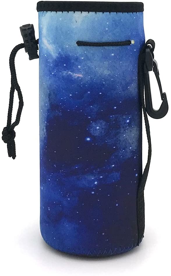 Wommty Neoprene 20Oz Insulated Water Drink Bottle Cooler Bottle Carrier Cover Sleeve Tote Bag with Carrying Handle and Plastic Backpack Hook for Outdoor Activities (Blue Sky)