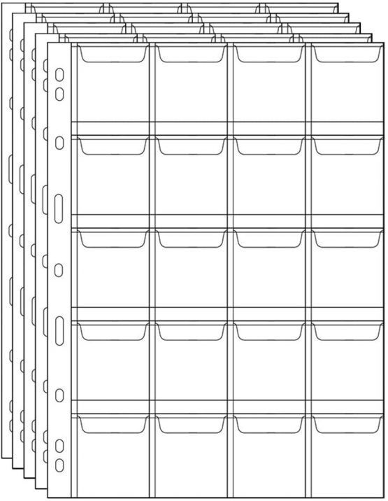 Uncle Paul Coin Collecting Pages 5 Sheets 20 Pockets Standard 9Hole Coin Pocket Inserts Collecting Sleeves for Coins CS03520