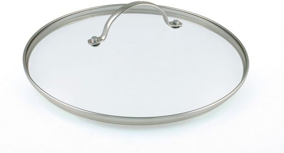 GreenPan Glass Lid with Metal Handle, Stainless Steel Rim - Fits 24 cm Pots & Pans - Transparent