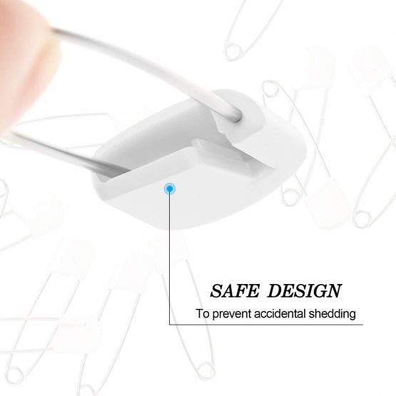 50 Pieces Diaper Pins Baby Safety Pins 2.2 Inch Plastic Head Cloth Diaper Pins with Locking Closures Stainless Steel Nappy Pins with Velvet Bag (White) - Image 3