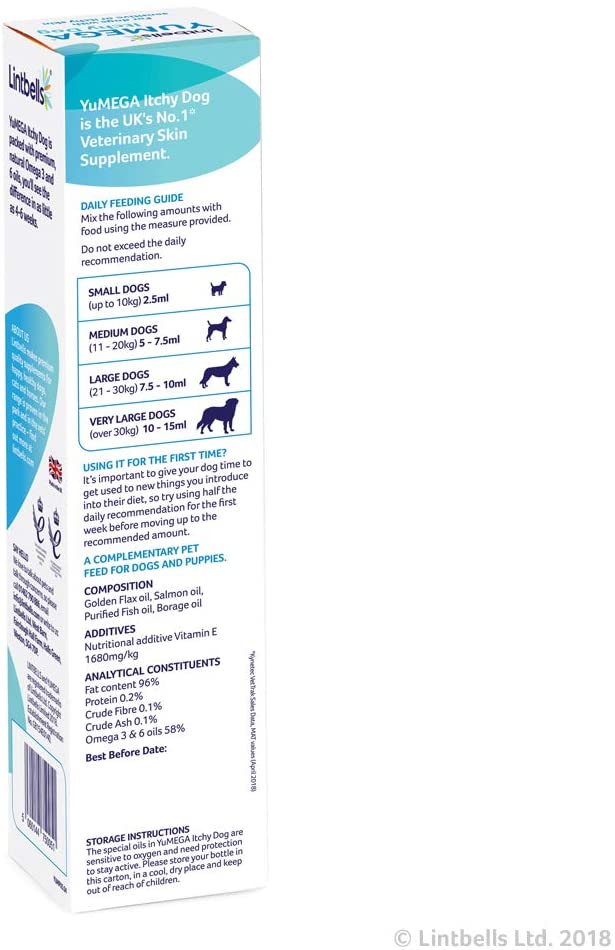 Lintbells YuMEGA Itchy Dog Supplement for dogs with itchy or sensitive