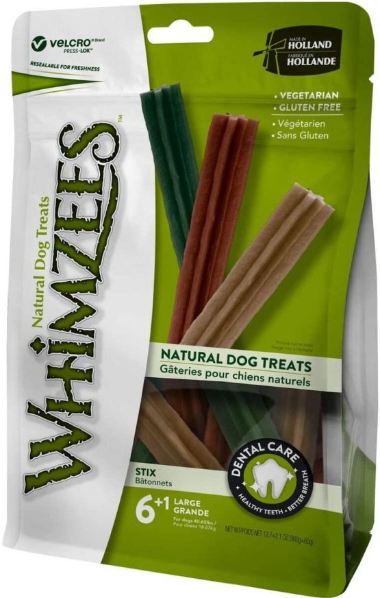 WHIMZEES Natural Dental Dog Chews Long lasting, Large Stix, 7 Pieces