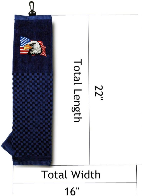 Golf Towels for Golf Bags with Grommet Clip and 1 Pack Golf Ball Towels for Free Set, Tri-fold Towel 16’’X 22" Embroidered Pattern UK USA Eagle Flag Cotton Fabric for Men Women Golfer fit Sport Travel - Image 4