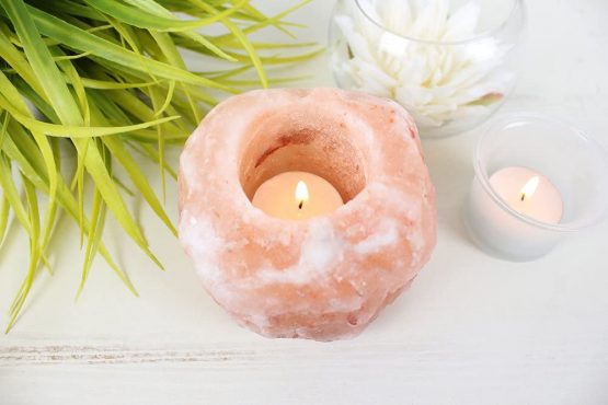 Jones Home and Gift Salt Lamp Tealight Holder, Stone, Multi-Color, 9 x 9 x 9 cm – Box Pack - Image 2