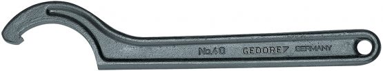 GEDORE Hook Spanner with Lug, for Slotted Nuts, AF 80-90 mm, Tip Dia. 5 mm, Ratchet Spanner, 40 80-90