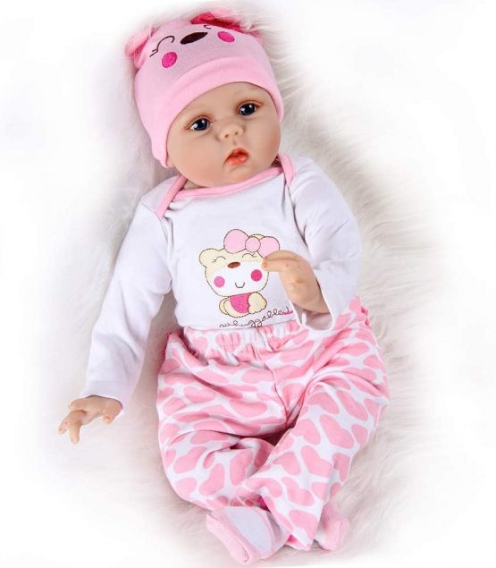 ZIYIUI Realistic 22 inch 55 cm Reborn Dolls Baby Girls Lifelike Soft Silicone Vinyl Reborn Babies Lovely Lifelike Cute Toddler Girl Toy That Look Real Newborn Reborn Doll Birthday Xmas Gift - Image 3
