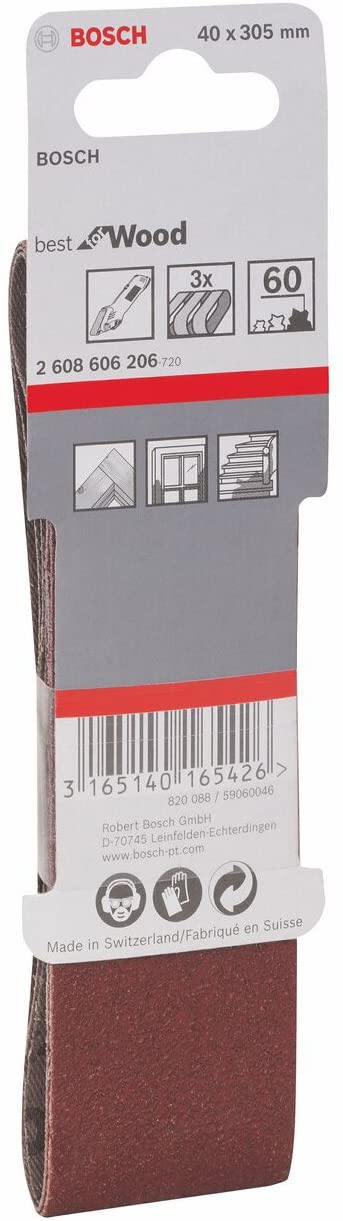 Bosch 3X PRO Paint on Wood and Hardwood X440 Sanding Belt for Sanders (for Paint on Wood Hardwood, 40 x 305 mm, Grit 60 - Image 3