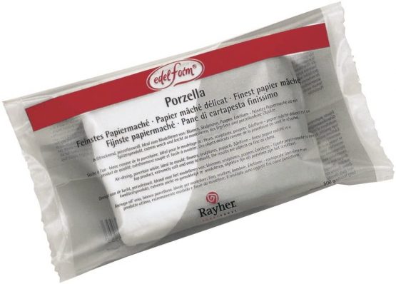 Rayher 3450000 Modelling Papier Mache for Doll Making, Sculptures and Crafts, Air-Drying, White, 400 g