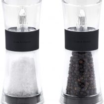 Cole & Mason H581580 Flip 180 Black Salt and Pepper Mills | Classic Inverta | Acrylic | 154mm | Gift Set | Includes 2 x Salt and Pepper Grinders | Lifetime Mechanism Guarantee