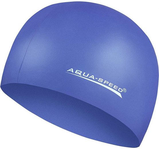 Aqua-Speed Men's Mega Silicone s Swim Cap, Blue, One size