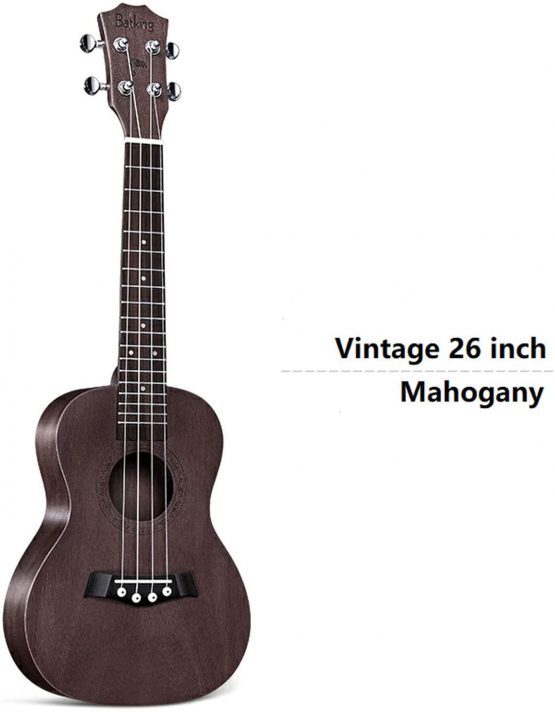 Tenor Ukelele Ukulele Solid Top Mahogany 26 Inch With Ukulele Accessories With Gig Bag,Strap,Nylon String, Guitar Trigger Capo,Picks - Image 2