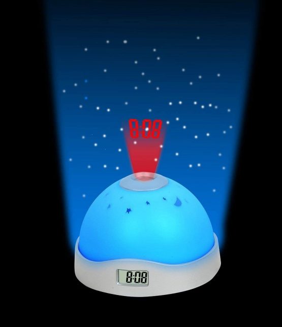 Cisixin Digital LCD Snooze Projection Alarm Clock Colourful LED Change Star Starry Sky Night Light Projector Magic Bedside Table Clock for Kids - Image 3