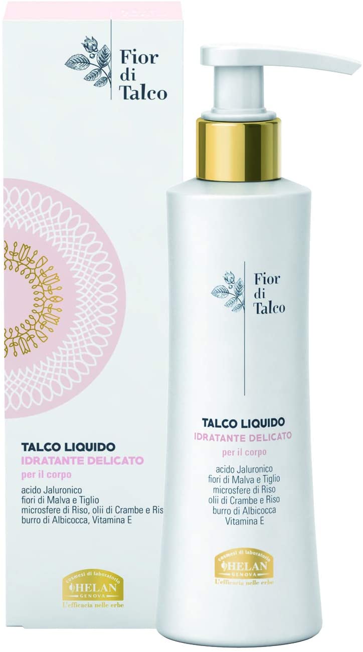 Helan, Fior di Talco, Liquid Talcum Powder, Moisturising Body Cream for Soft and Nourishing Skin, Light, Fresh, Antioxidant