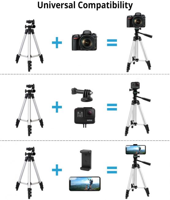 Phone Tripod EVERESTA 42 Inch 360 flexible Smartphone Tripod, Phone Tripod and Clicker, Phone tripod stand with Phone Holder Mount and Bluetooth Remote Shutter - Image 3