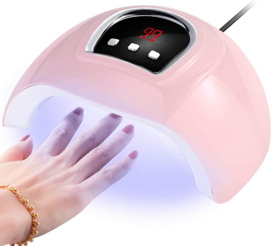 UV Led Nail Lamp, 54W Nail Dryer Gel Nail Polish Dryer Curing Lamp 18 LEDs Beads/Sensor, 3 Timers Auto for UV Gel Nail Polish (USB Port)