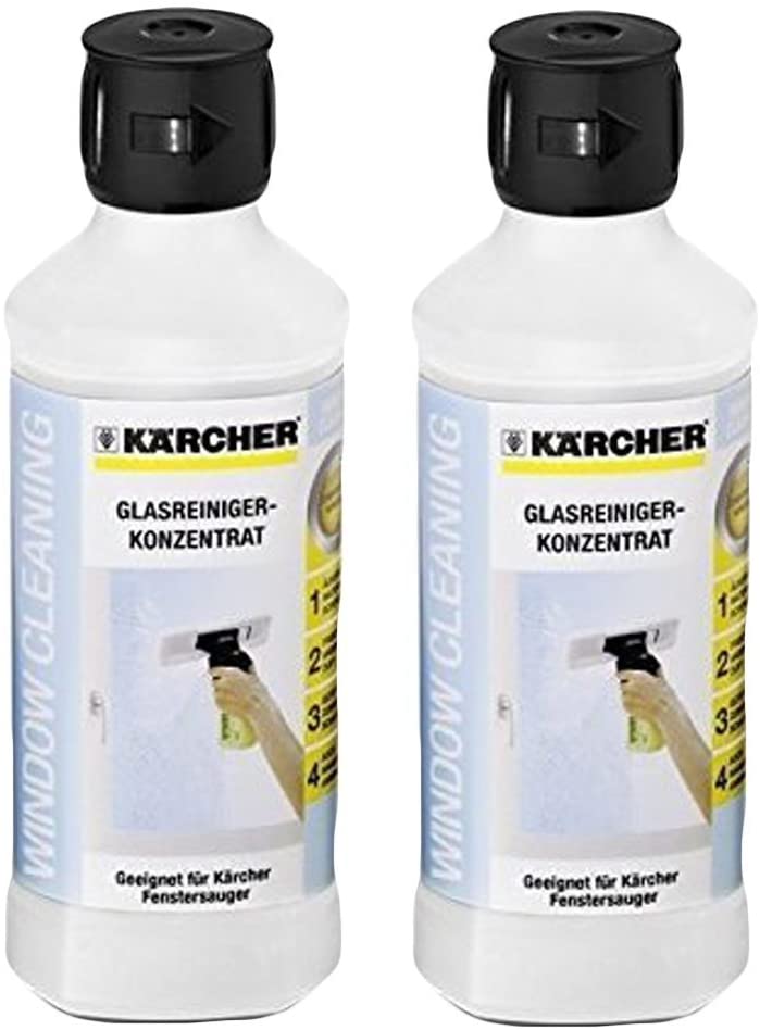 Karcher RM500 Window Vac Glass Cleaning Concentrate, 500ml(Pack of 2), Clear, 500 ml (Pack of 2)