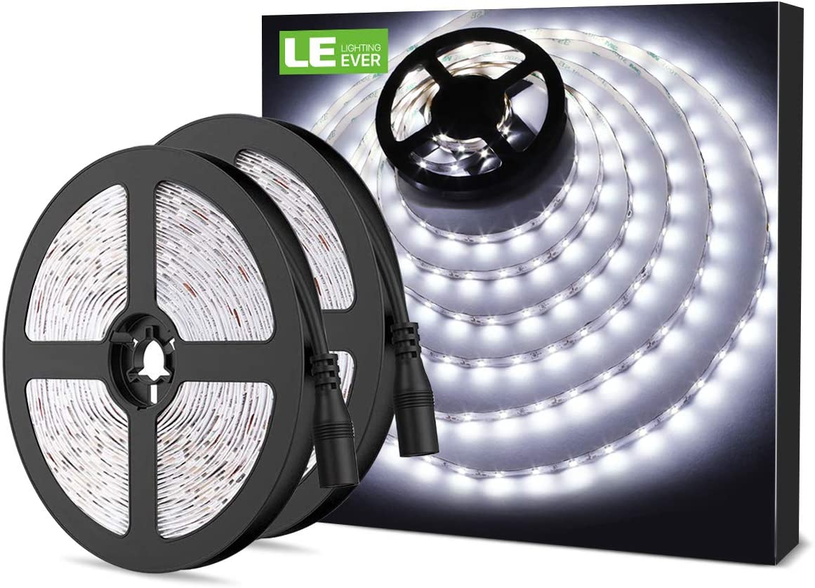 Lepro White LED Strip Light 5M (No Plug, Striplight Only), 300 LEDs, 2300lm, 6000K