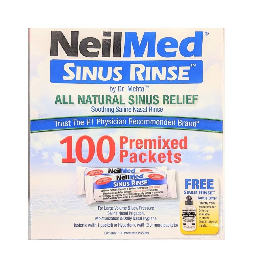 Neilmed Sinus Rinse, Neilmed Sinus Rinse Premixed Refill Packets 100 Ct, 100 Count (Pack of 1) - Image 2