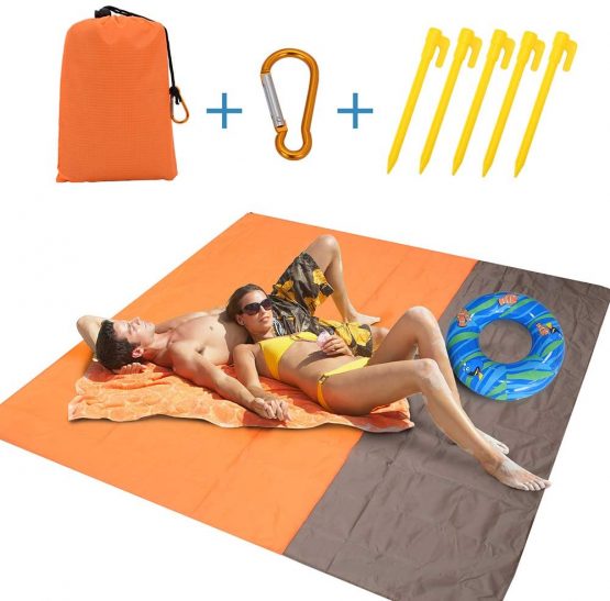 Beach Blanket Picnic Mat Camping Ground Mat Mattress 210 * 200cm Outdoor Blanket Ultralight Pocket Blanket Portable Picnic Mat Multifunctional Camping Baby Climb Ground Mat Mattress