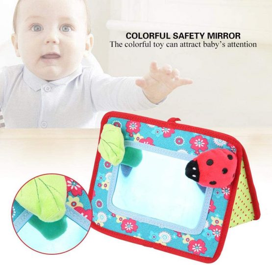 Crib and Floor Activity Mirror Toy, Safe Beetle Ring-Down Baby Cognitive Mirror Stroller Hanging Toy - Image 2
