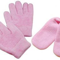Lurrose 2 Pairs Spa Gloves Beauty Infused Gel Moisturizing Essential Oil Softening Gloves Socks Cracked Hands