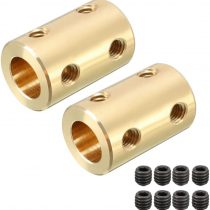 sourcingmap 6mm to 8mm Bore Rigid Coupling Set Screw L22XD14 Copper,Shaft Coupler Connector,Motor Accessories,2pcs
