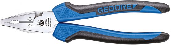 GEDORE Power combination pliers for cutting/holding/twisting, Dual-material grips, Length 180 mm, HRC 62-64, 8250-180 JC