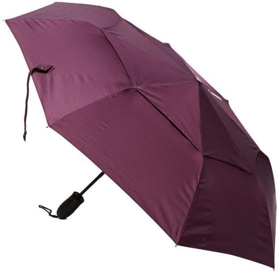 Lifeventure Trek Umbrella Windproof Ripstop Canopy Travel Umbrella With Rubberised Ergonomic Handle & Protective Sleeve – Portable Compact Foldable Lightweight Design And High Wind Resistance