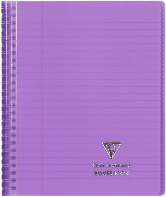 Clairefontaine 'Koverbook' Wirebound Notebook, 170x220mm, 160 Pages, Lined & Margin ruled - Purple