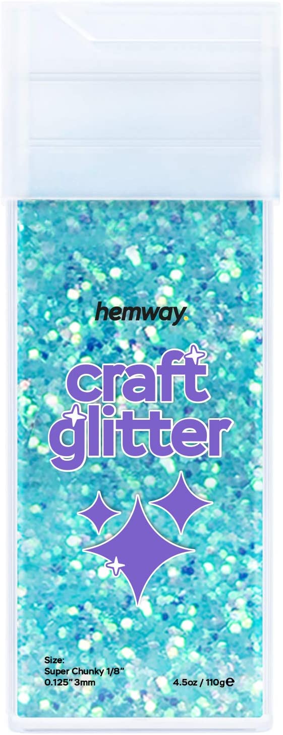 Hemway Glitter Shaker Baby Blue Iridescent 110g Super Chunky, Craft Glitter Shaker for Resin & Epoxy Crafts - Image 2
