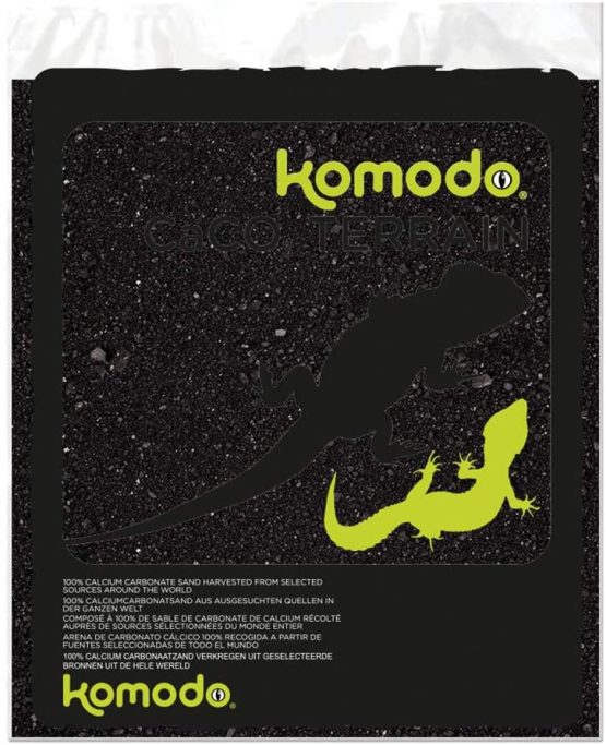 Komodo Caco Sand, 4 Kg, Black, Black Sand, Sand for Terrariums and Vivariums, Natural Substrate, Reptile Substrate