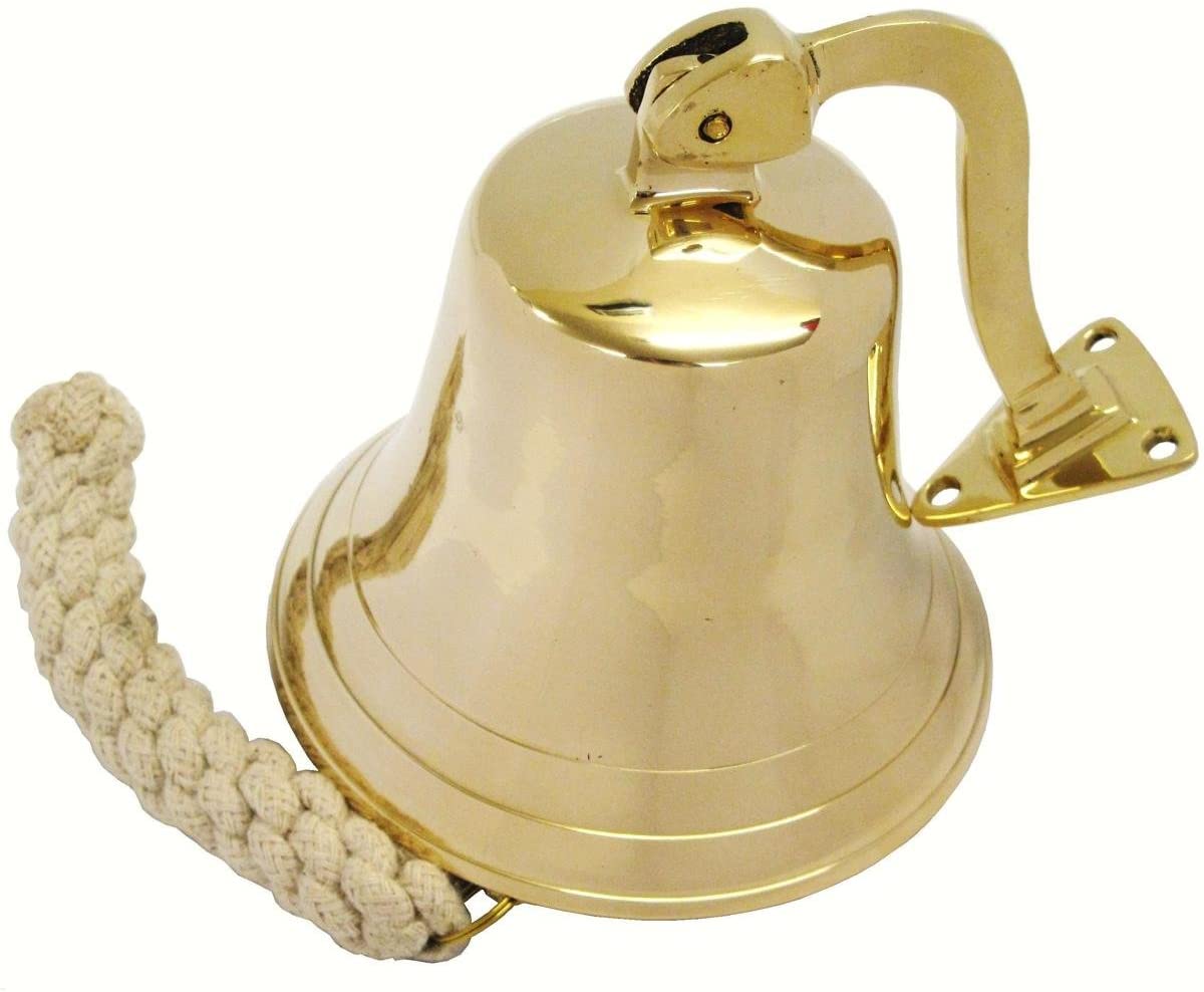 Medieval Replicas 7" Full Brass Ship Bell With Bracket - Door Bell - Image 4