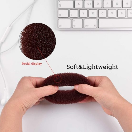 Donut Bun Maker,MORGLES Hair Bun Donut 4pcs Hair Bun Maker Brown With Large Bobby Pins Black 10pcs - Image 3