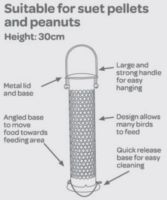 Peckish All Weather Suet and Peanut Metal Bird Feeder - Image 3