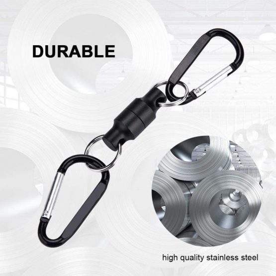 Fishing Magnetic Buckle Stainless Steel Fly Fishing Magnetic Net Release Clip Hanging Holder Lanyard Clip - Image 2