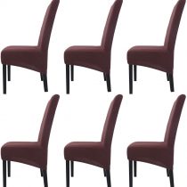 Chair Covers,hengweiuk Stretch Dining Chair Covers Removable High Back Chair Protective Washable Dining Cover Slipcover for Dining Room Kitchen Wedding Banquet Party Decoration (Coffee, 6 PCS/Packet)