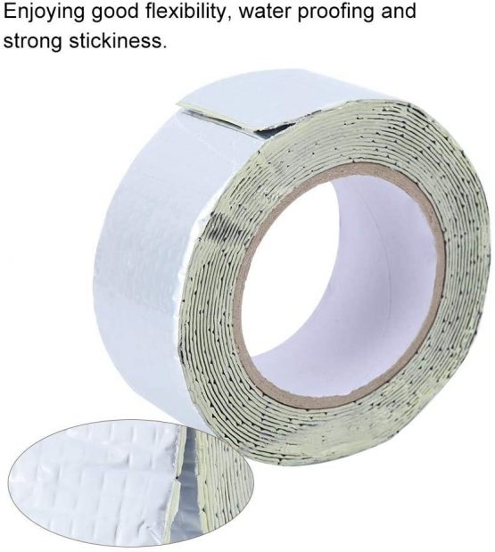 URRNDD Multi-function Butyl Rubber Waterproof Tape for Roof Drain-Pipe Repair 7.5cm*10m for Crack Repair Ship Sealing Granary Sealing Building(1.2mm厚 5m*5cm) - Image 4