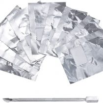 Lictin 200 Pcs Foil Nail Wraps Remover, 1 Piece Cuticle Pusher, Nail Polish Remover Foil Wrap(Slivery)