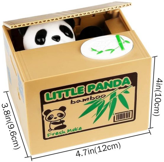 LUFENG Panda Money Box, Piggy Bank for Kids/Adults, Automatic Stealing Coin Money Bank with Upgraded Clear English Voice (Panda) - Image 3