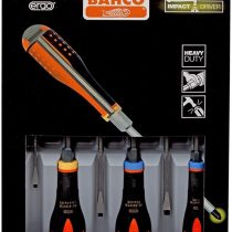 Bahco BE-9882TB BHBE-9882TB Ergo Screwdriver Set with Through Blade Slotted/Pozidriv, Multi-Colour, 0